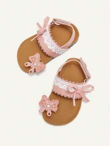 Cozy Pixies Fashionable & Cute Butterfly Open Toe Casual Flat Sandals For Toddler Girls - Pink - View 8