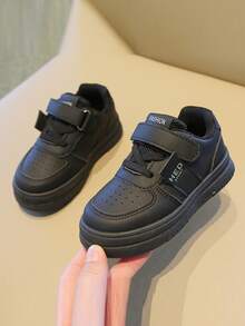 zapatos de niño Zapatillas planas informales para niños con tiras adhesivas para mayor resistencia al deslizamiento, comodidad y transpirabilidad. Aptas tanto para niños como para niñas, perfectas para el colegio, salidas diarias y para estar por casa en cualquier época del año. - Negro - Ver 6