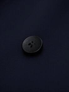 Franclia 女士优雅V领修身羊毛混纺大衣，秋冬 - 藏蓝色 - 查看 4