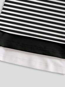 3件套 男婴男女通用 婴儿幼儿 6个月-3岁 时尚简约英文图案 黑色、白色、黑白条纹 柔软舒适长袖T恤，适合春、夏、秋、冬、运动、休闲、居家穿着，百搭长袖上衣