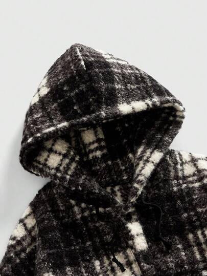 Street Life Men's Casual Plaid Hooded Sweatshirt, Street Fashion, Autumn/Winter