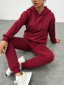 Women Two-Piece Outfits - Jujube Red - View 2