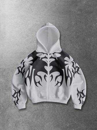 Street Life Men's Printed Sweatshirt Sweatshirt, Loose Fit