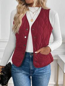 EMERY ROSE Women's Padded Thermal Lined Jacket, Winter Clothes - Red - View 4