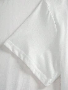 Manfinity Dauomo 男士姜饼人印花圆领短袖休闲T恤 - 白色 - 查看 5