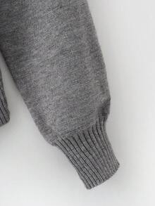 Franclia Cárdigan de punto casual de manga larga con hombros caídos y unicolor para mujer, otoño/invierno - Gris - Ver 5