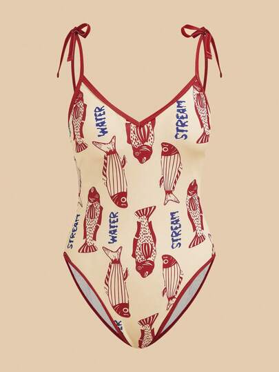 Travachic Traje de baño de una pieza con estampado de escamas de pez sin mangas para mujer, casual de verano, vacaciones/playa, trajes de baño bohemios para mujer, conjunto de falda tropical de dos piezas, elegante, conjunto de falda de playa, nuevo año, acción de gracias, navidad, traje de baño de playa, playa, conjunto de playa para mujer, moda de playa para mujer