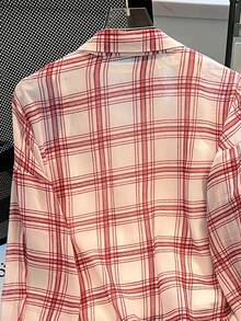 Resyla Women's Plaid Lightweight Casual Loose Shirt, Fashionable Sun Protection, Spring/Summer - Pink - View 5