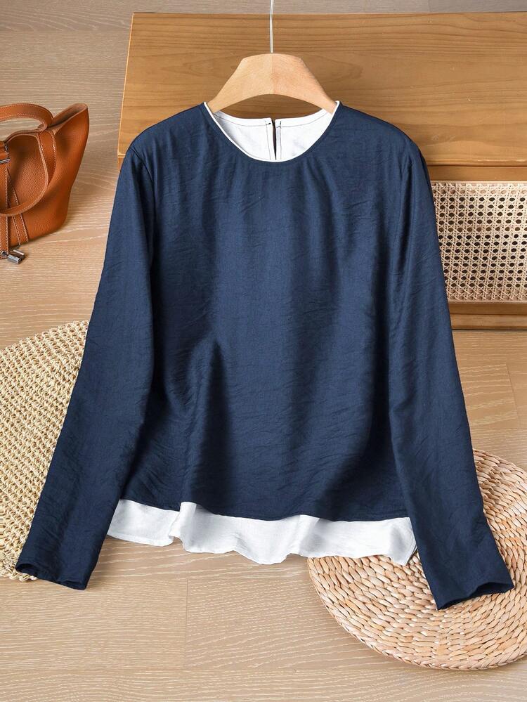 Casual Loose Crew Neck Long Sleeve Women Blouse, Country Going Out Tops For Women Fall New Year Look Winter