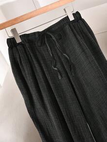 CosyJoli 大码休闲水洗雪花口袋修身裤 - 黑色 - 查看 5