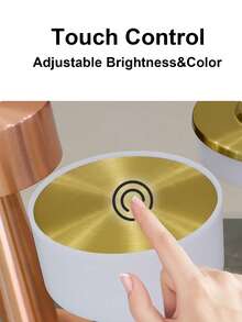 1PC Minimalist Metal Touch Control Dimmable Color Changing Desk Lamp, USB Rechargeable Small Night Light Suitable For Living Room, Dining Room, Bedroom, Nightstand, Home Decor - Multicolor - View 4