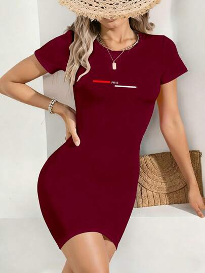 EMERY ROSE Rochie de vară pentru femei, casual, cu mânecă scurtă și croială