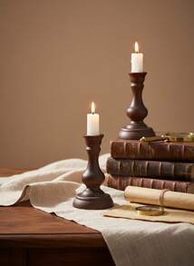 Cirelle 1pc Vintage Copper Color European Style Candle Holder, Bedroom/Living Room Desktop Candlestick Decor, Homestay/Hotel Decoration, Candlelight Dinner Props, Wedding Decorations, And Cafe Photoshoot Accessories , Rama Table Decor, Decor - Multicolor - View 11