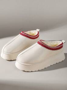 Solecia Women's Ribbon Trim Thick Sole Warm Snow Boots For Christmas