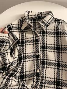 INAWLY 休闲格子长袖衬衫式外套，秋冬季