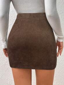 SHEIN Frenchy 女士纯色裹身裙，适合工作和通勤，秋冬季