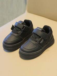 zapatos de niño Zapatillas planas informales para niños con tiras adhesivas para mayor resistencia al deslizamiento, comodidad y transpirabilidad. Aptas tanto para niños como para niñas, perfectas para el colegio, salidas diarias y para estar por casa en cualquier época del año. - Negro - Ver 4