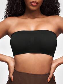 SHAPORA 5pcs/Set Seamless Solid Color Pleated Bandeau Bras For Women - Multicolor - View 8