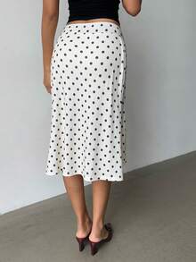 Aloruh Váy ôm sát dài đến đầu gối, viền loe, họa tiết sọc vàng bất đối xứng, thời trang & thanh lịch dành cho nữ, thích hợp mặc đi nghỉ & mặc hàng ngày - Đen và trắng - Xem 2