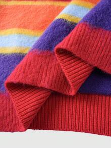 ROMWE MEN Street Life Men's Striped Knit Cardigan, Striped Hooded - Multicolor - View 9