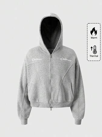 Street Life Herren Lässig Hoodie Sweatshirt mit Buchstaben-Muster, Herbst/Winter