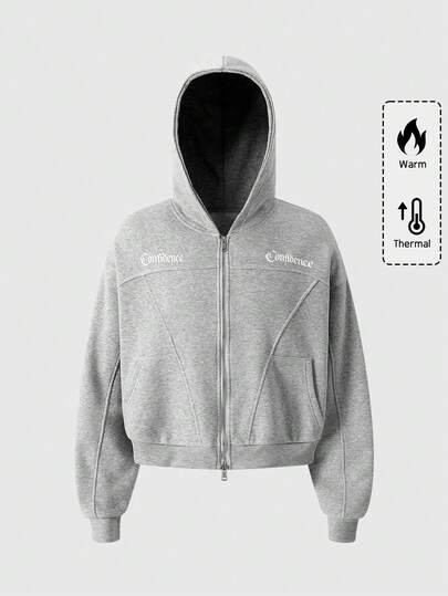 Street Life Felpa con cappuccio casual da uomo con stampa a lettere, autunno/inverno