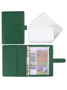 省钱活页夹，内含8个A6拉链信封，现金信封预算系统，储蓄挑战手册，助您管理财务，节省开支 - 彩色 - 查看 14