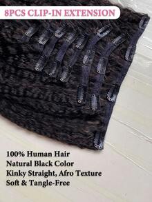 8pcs Clip In Medium Straight Human Hair Extension Clip Ins Hair Extensions - SNatural - View 5
