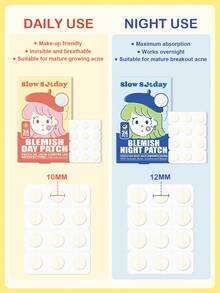 SlowSunday 祛痘贴，面部适用，24 片装，含水杨酸，采用水胶体材料，超薄设计，全覆盖，防水透气，清爽舒适，温和不刺激，适用于妆前和日常护理，遮瑕效果更佳，适用于面部和身体，有效遮盖痘痘和瑕疵，Y2K 风格，非常适合约会、生日、周年纪念日或任何特殊场合，情人节礼物，斋月聚会礼物，派对必备 - Day - 查看 5