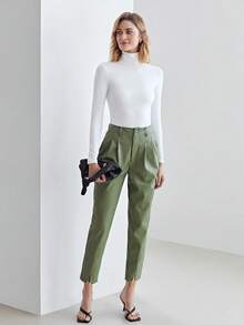 MOTF PREMIUM SLIM HIGH NECK T-SHIRT - White - View 9