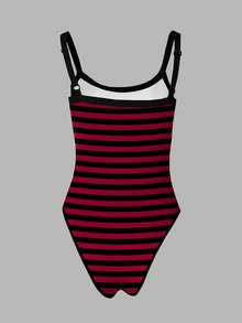 Rovax Women's Casual Striped Bodysuit, Summer