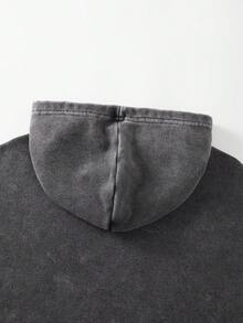ROMWE MEN Street Life Áo hoodie nam cổ điển, phong cách đường phố - màu đen - Xem 6