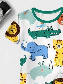 2 件套男婴宽松休闲睡衣套装，适合夏季