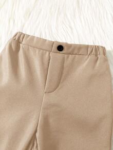 TaviRue 男童休闲直筒保暖裤，适合上学、花园活动、生日、秋季、万圣节、圣诞节、感恩节等各种场合穿着。这款保暖裤采用卡其色面料，适合小学男生穿着，款式休闲舒适。