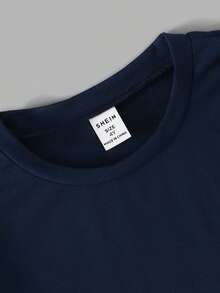 4pcs/Set Young BoyCasual Solid Color Versatile Crew Neck Long Sleeve T-Shirts, Suitable For All Seasons - Blue - View 6