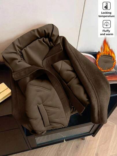 Franclia Women's Fashionable Patchwork Woolen Stitching Plaid Hooded Short Brown Jacket, Pockets, Suitable For Autumn/Winter Outerwear