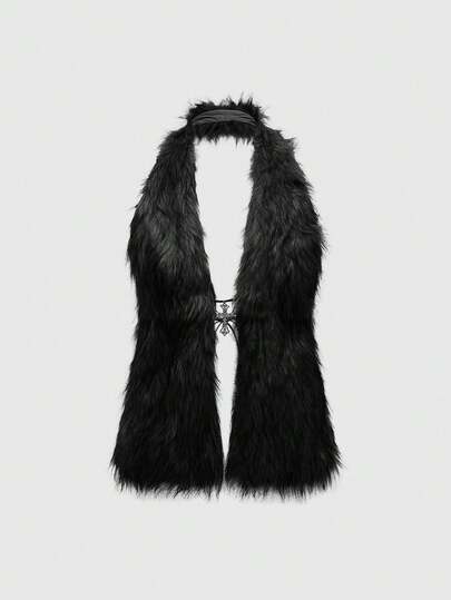 Grunge Punk Camisetas de tirantes con espalda descubierta y unicolor para mujer talla grande