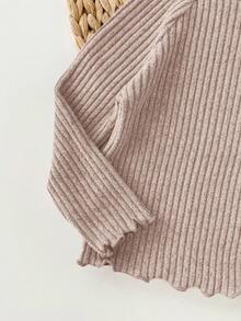 SHEIN Babygirl 休闲可爱百搭纯色针织长袖上衣，秋冬内衣