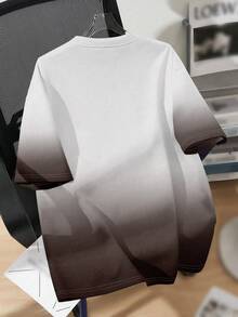 Teen Boy Casual Stylish Gradient Color, Cool Metallic Esports Gaming Wired Headphone Graphic Print Round Neck Short Sleeve T-Shirt, Suitable For Summer