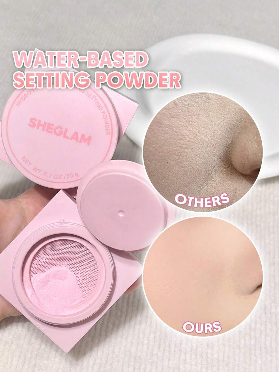 SHEGLAM Hydro-Touch Refreshing Setting Powder Water-Based Oil Control Loose Setting Powder  Matte Pore-Less Hydrating Long Lasting Powder Pink Powder Brand Beauty Makeup Face Paint Cosmetic For Women Girls Perfect For Fall Winter Ideal For Y2K Fancy Fashion Suitable For Birthday Christmas Present Party Ready Best Color