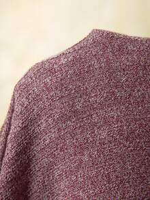 Boho Mama Đầm thường ngày cho bà bầu và cho con bú cổ tròn tay dài màu tương phản - Bụi hồng - Xem 8