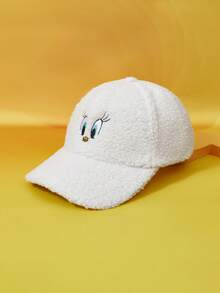 LOONEY TUNES X SHEIN Mũ lưỡi trai thêu họa tiết hoạt hình thường ngày dành cho nữ - trắng - Xem 3