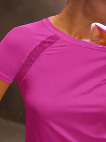 Powerista Women's Solid Color Crew Neck Raglan Sleeve Daily Fitness Sports T-Shirt Gym Shirts