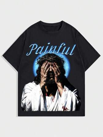 Anime T-shirt casual da uomo a maniche corte con stampa grafica, estiva