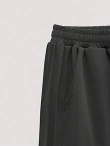 Open Phase Men's Thick Casual Loose Straight Leg Trousers, Fall Spring To Summer - Dark Grey - View 5