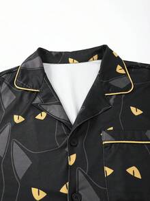 Velminro 男士猫咪印花长袖睡衣套装