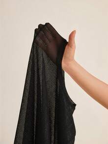 Cheerettes 1 Áo thun thể thao lưới màu trơn cổ tròn tay ngắn dành cho nữ - màu đen - Xem 6