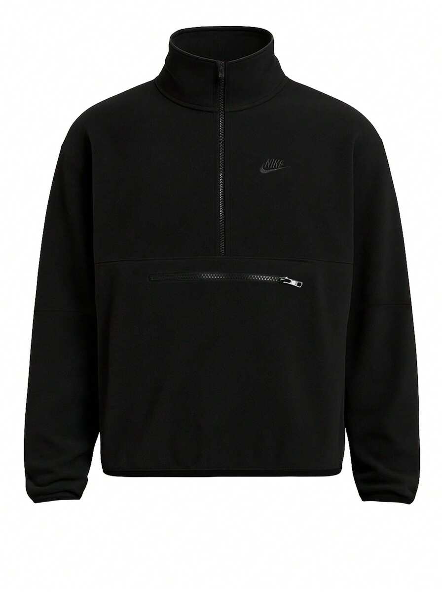 Nike Club Men's Half Zip Sweatshirt Black - Black - View 1