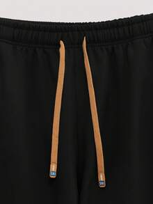 Open Phase 男士时尚休闲保暖直筒裤，秋冬适用 - 黑色 - 查看 6