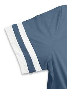 Resyla 女款T恤/保罗图案印花/刺绣工艺/女士宽松休闲撞色圆领T恤上衣/春夏 - 彩色 - 查看 4